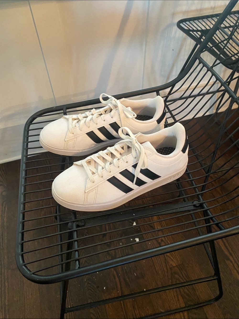 adidas White and Black Low-Top Sneakers - Picture 2 of 3